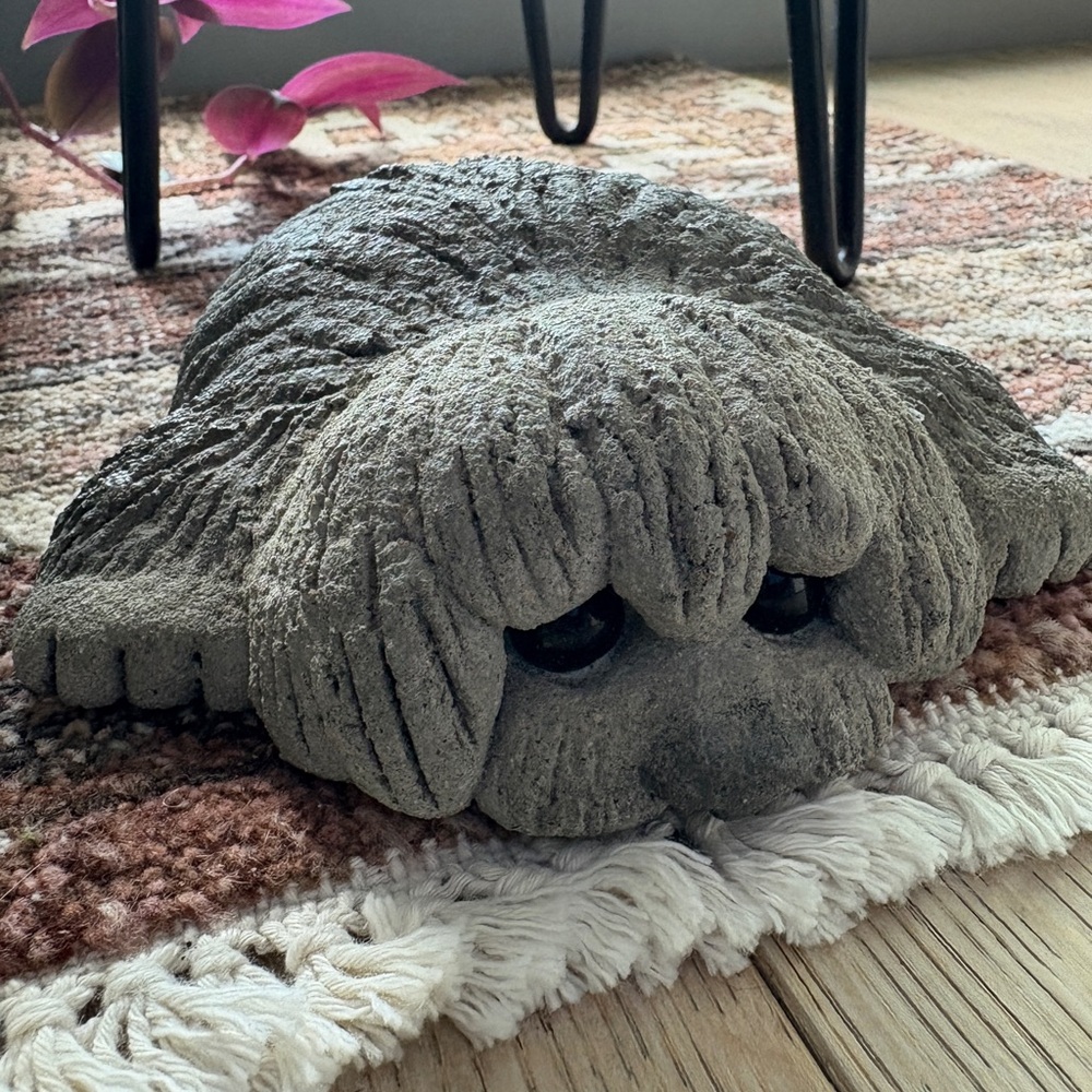 Vintage Lou Rankin 1977 Sheepdog Concrete Sculpture